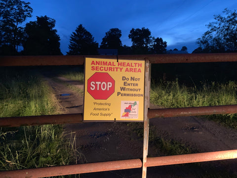 This sign is on the gate to enter our farm.  I've had a plan from the beginning ...